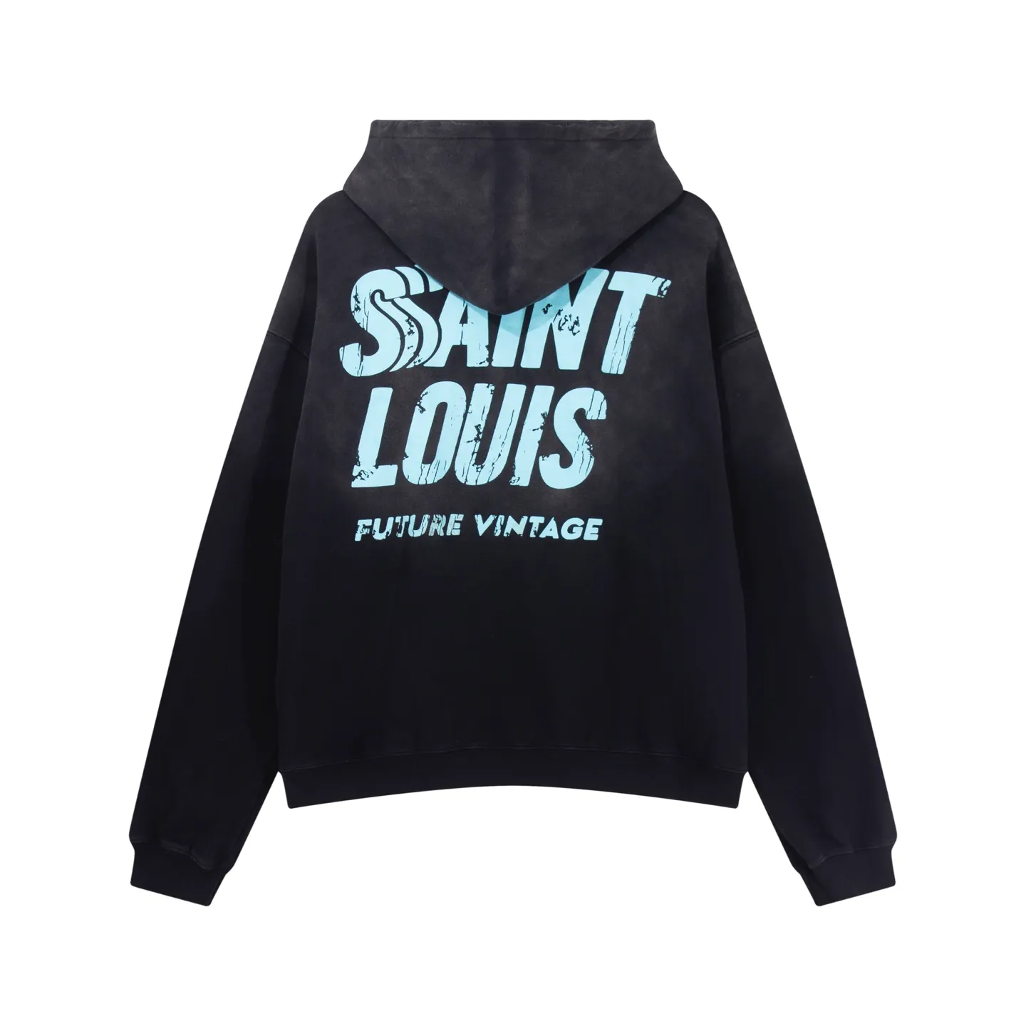 Style No. S228 P300💰 (450g version) SSSAINT LOUIS ink-washed distressed letter logo printed hooded pullover sweatshirt. Made of 450g dense cotton fabric, washed and sprayed with horse slip technology, loose version, same style for men and women. Size: S-XL